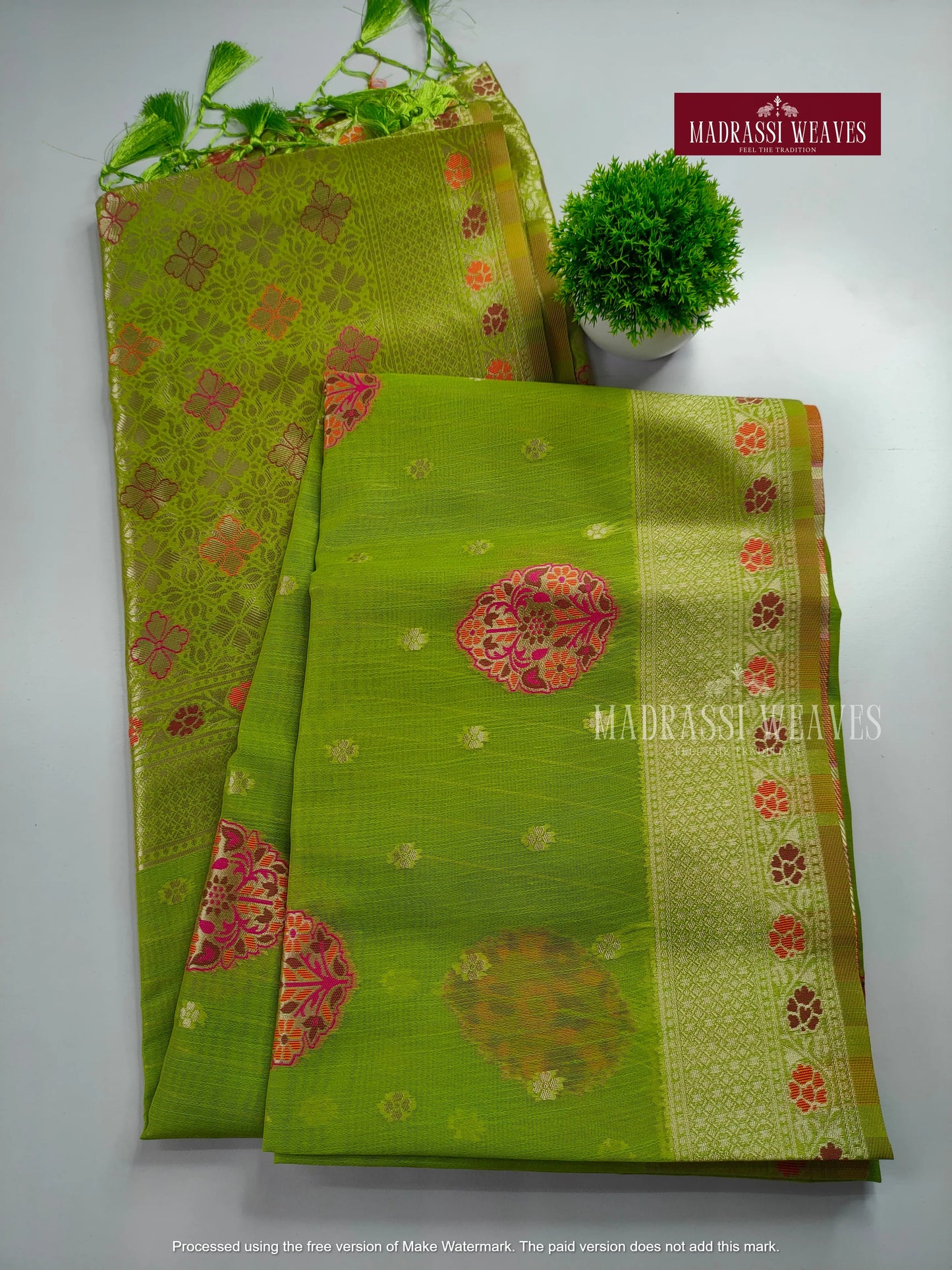 Exclusive Premium Linen With Meena Work Sarees