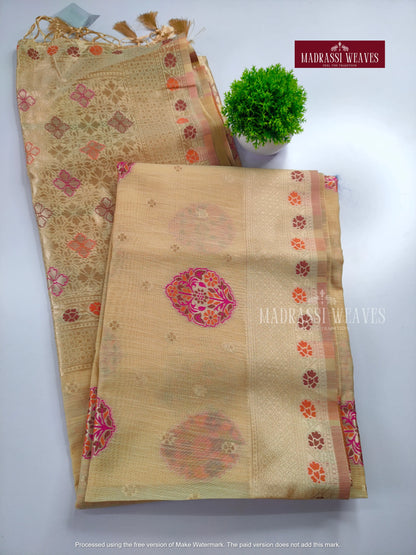 Exclusive Premium Linen With Meena Work Sarees