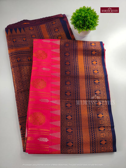 Premium Silver Zari semi Kanchi Soft Silk Sarees
