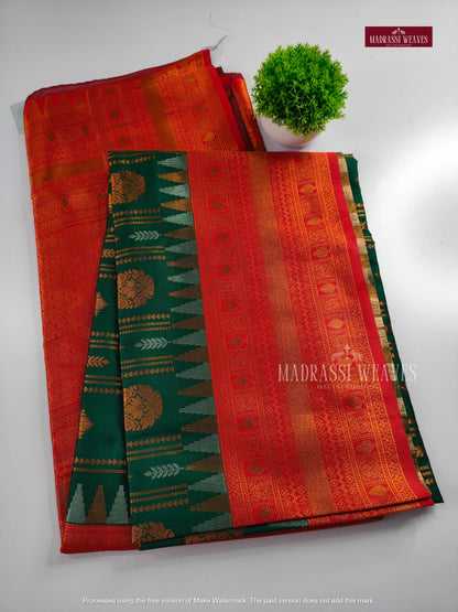 Premium Silver Zari semi Kanchi Soft Silk Sarees