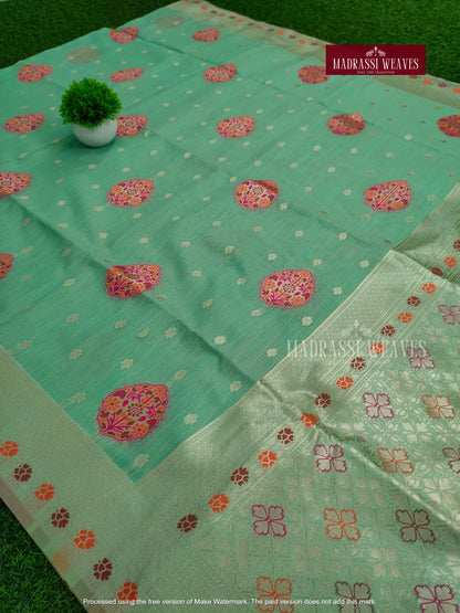 Exclusive Premium Linen With Meena Work Sarees