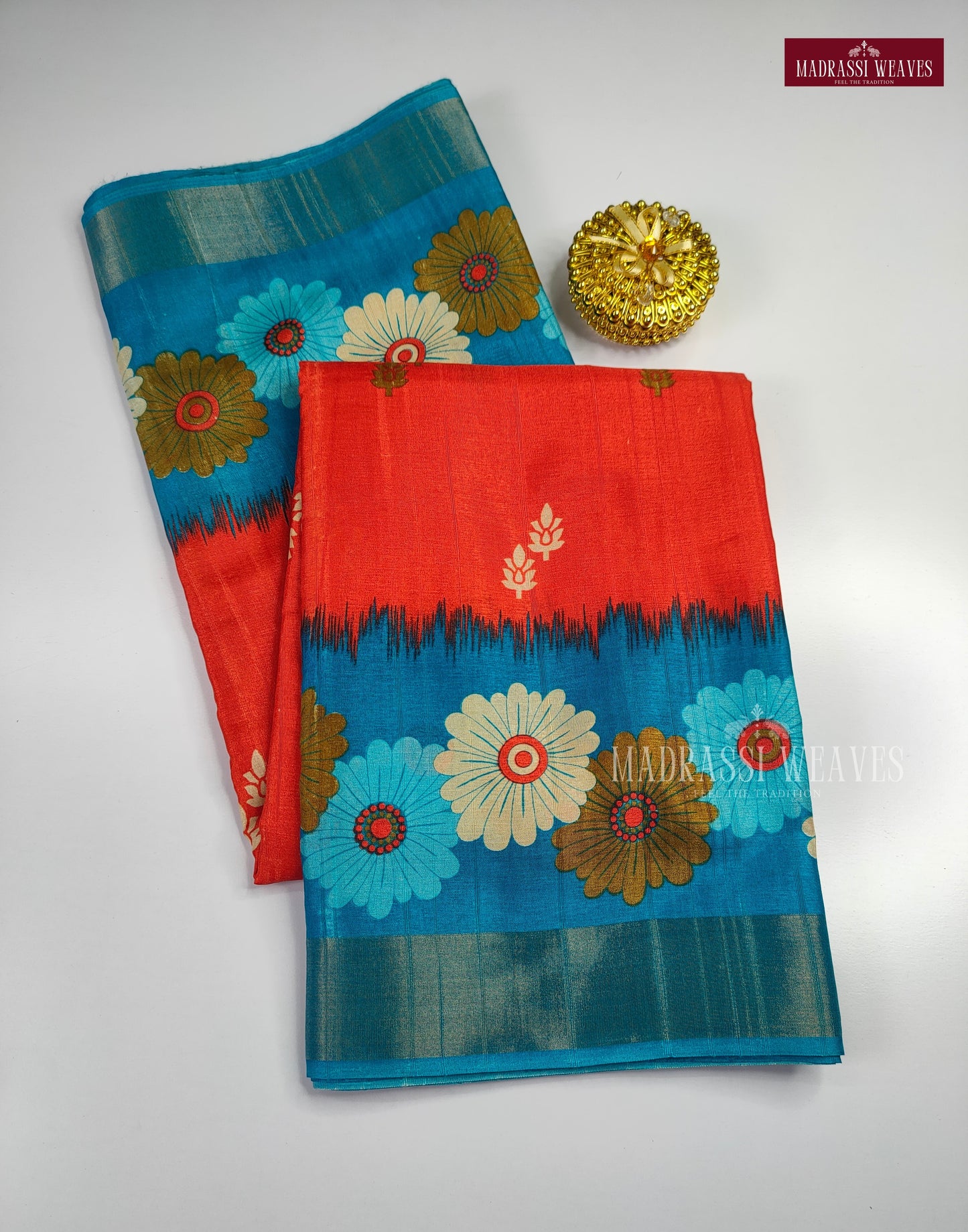 Trendy Floral Printed Soft Print Silk Sarees
