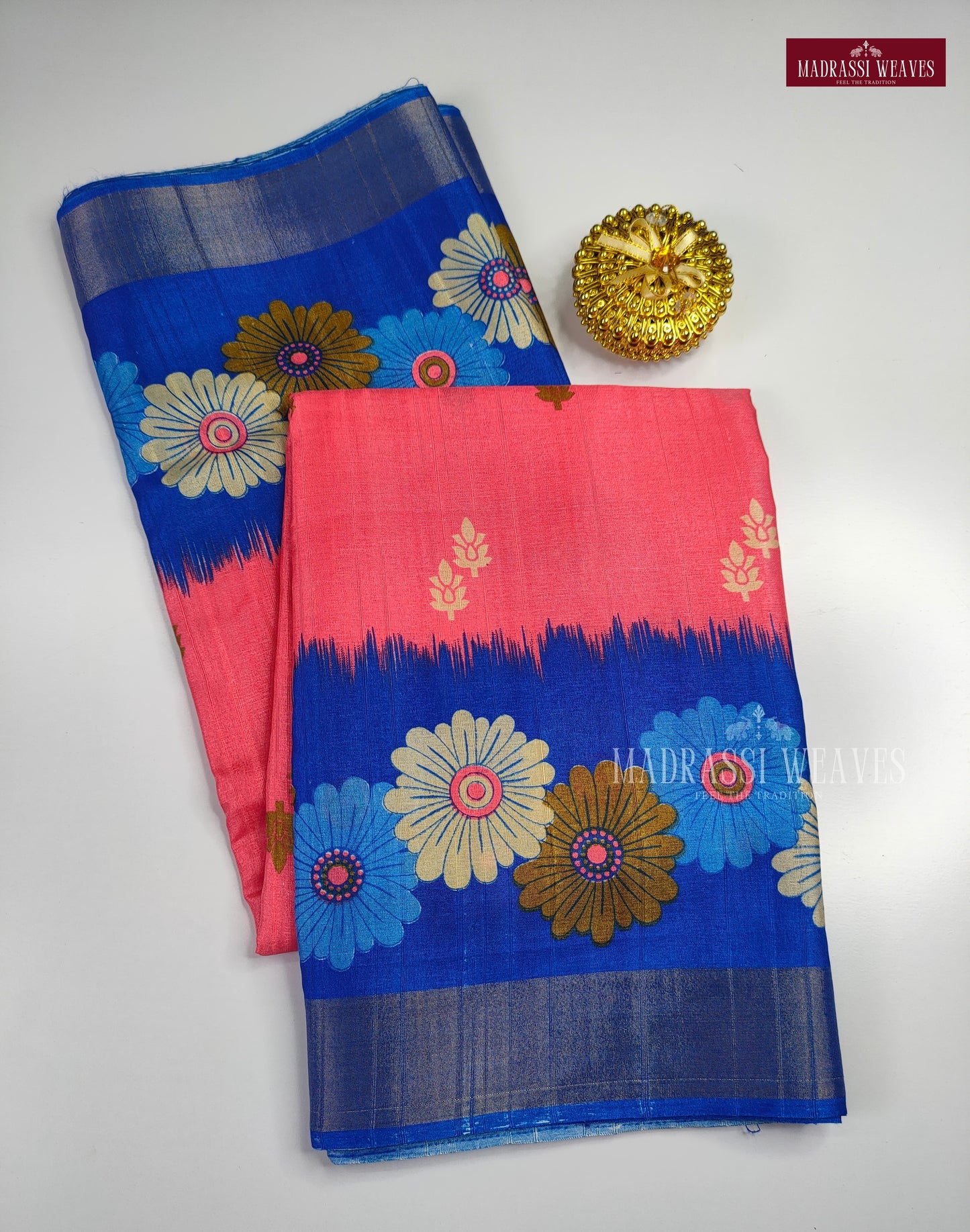 Trendy Floral Printed Soft Print Silk Sarees