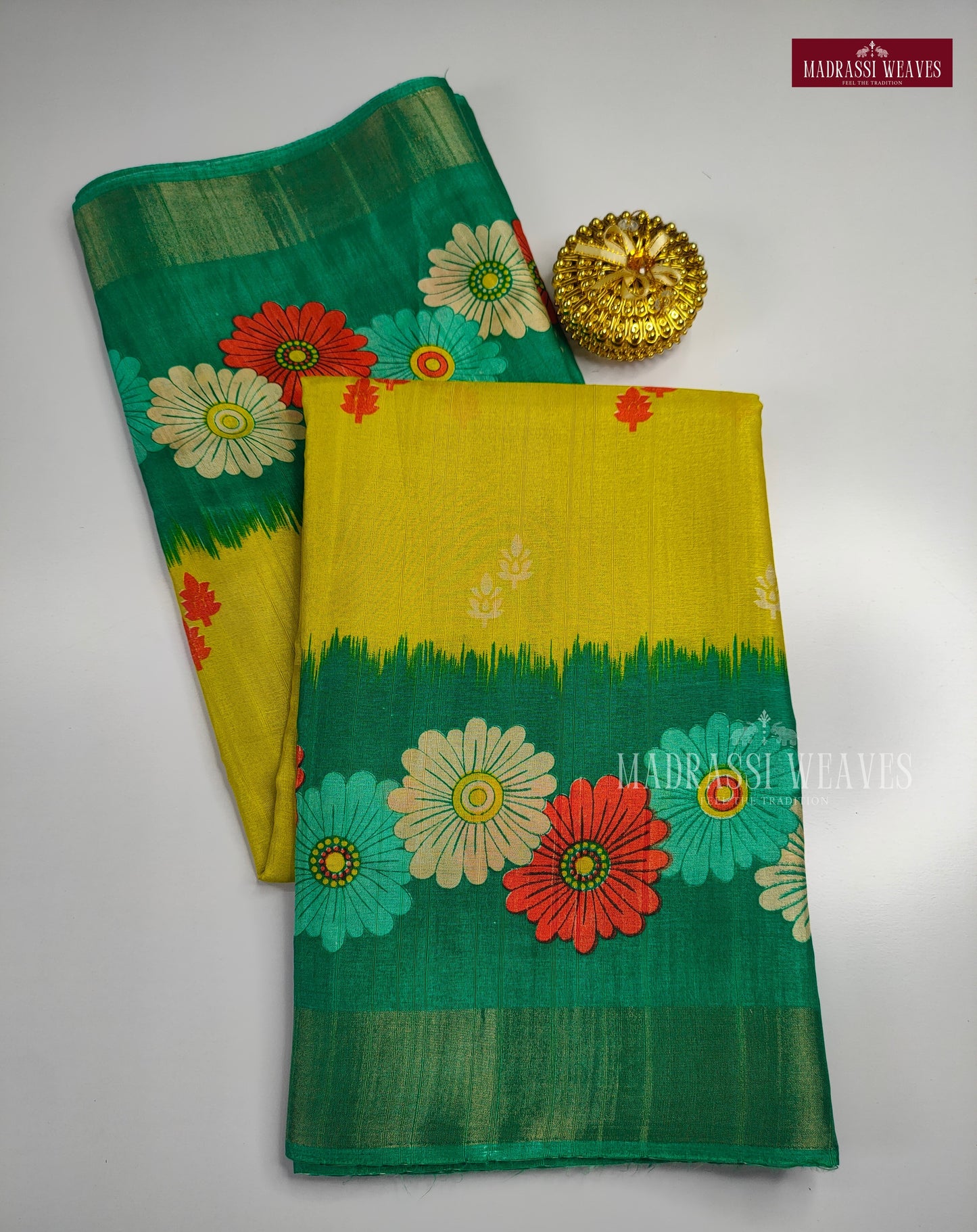 Trendy Floral Printed Soft Print Silk Sarees