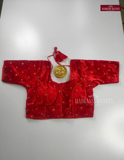 Velvet Readymade Adjustable Blouse with Lining