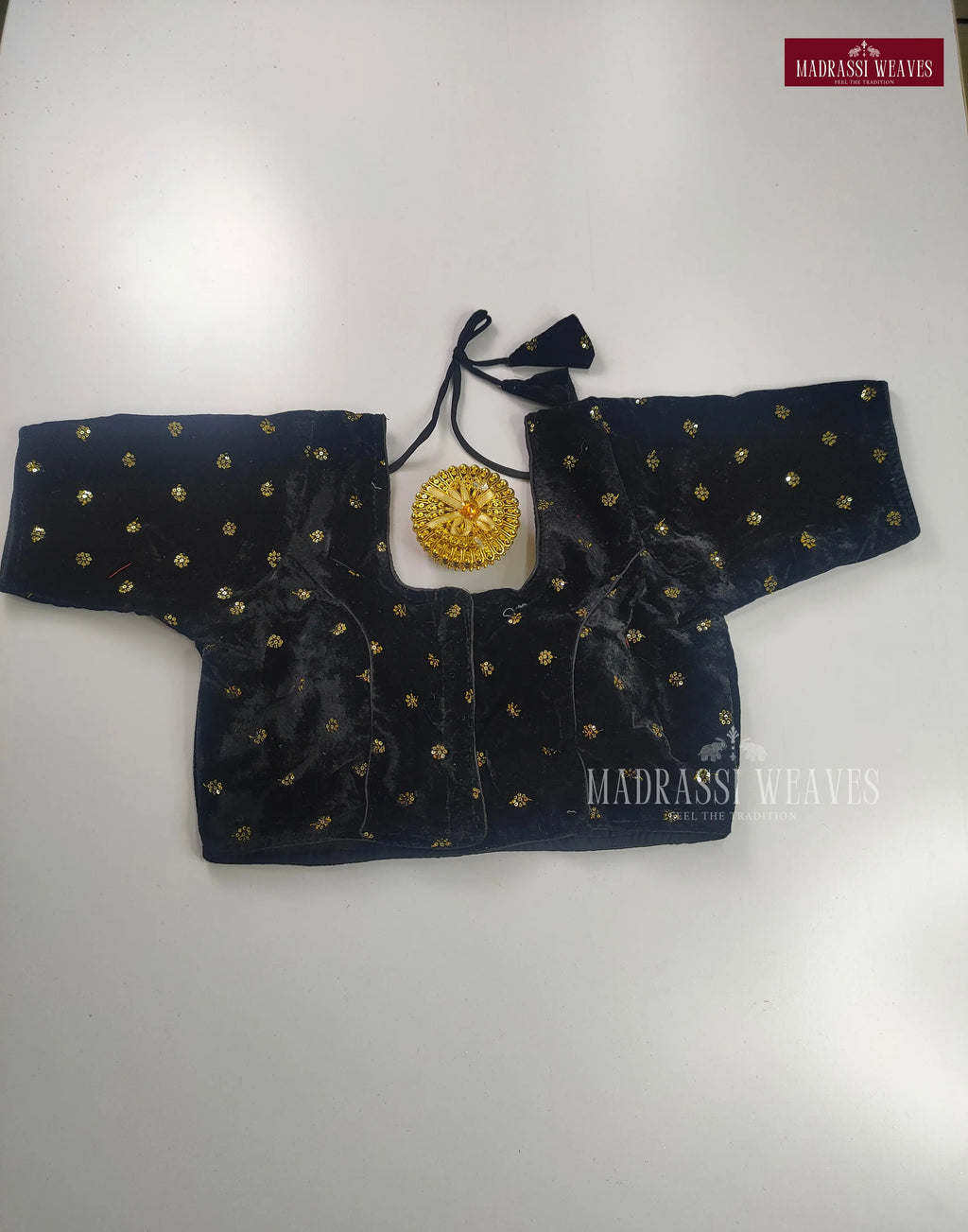 Velvet Readymade Adjustable Blouse with Lining