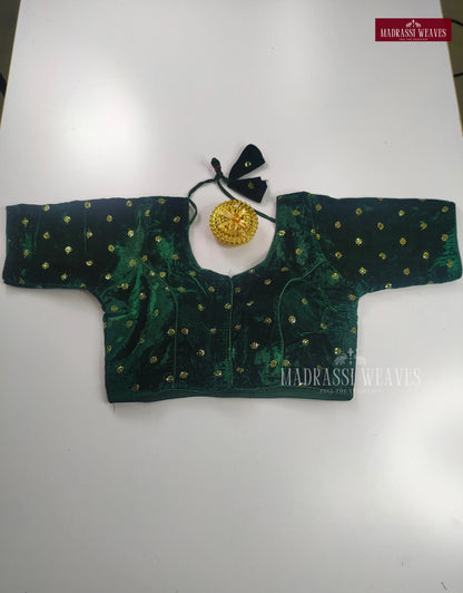 Velvet Readymade Adjustable Blouse with Lining