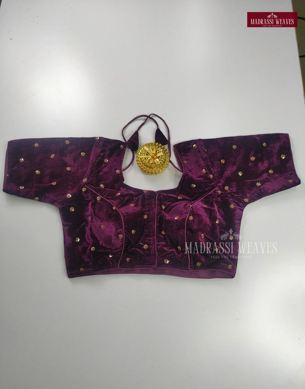 Velvet Readymade Adjustable Blouse with Lining