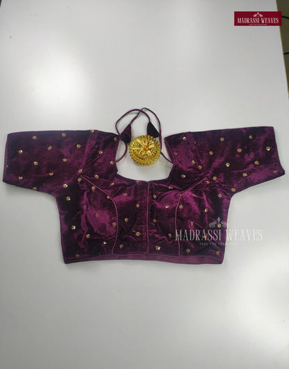 Velvet Readymade Adjustable Blouse with Lining