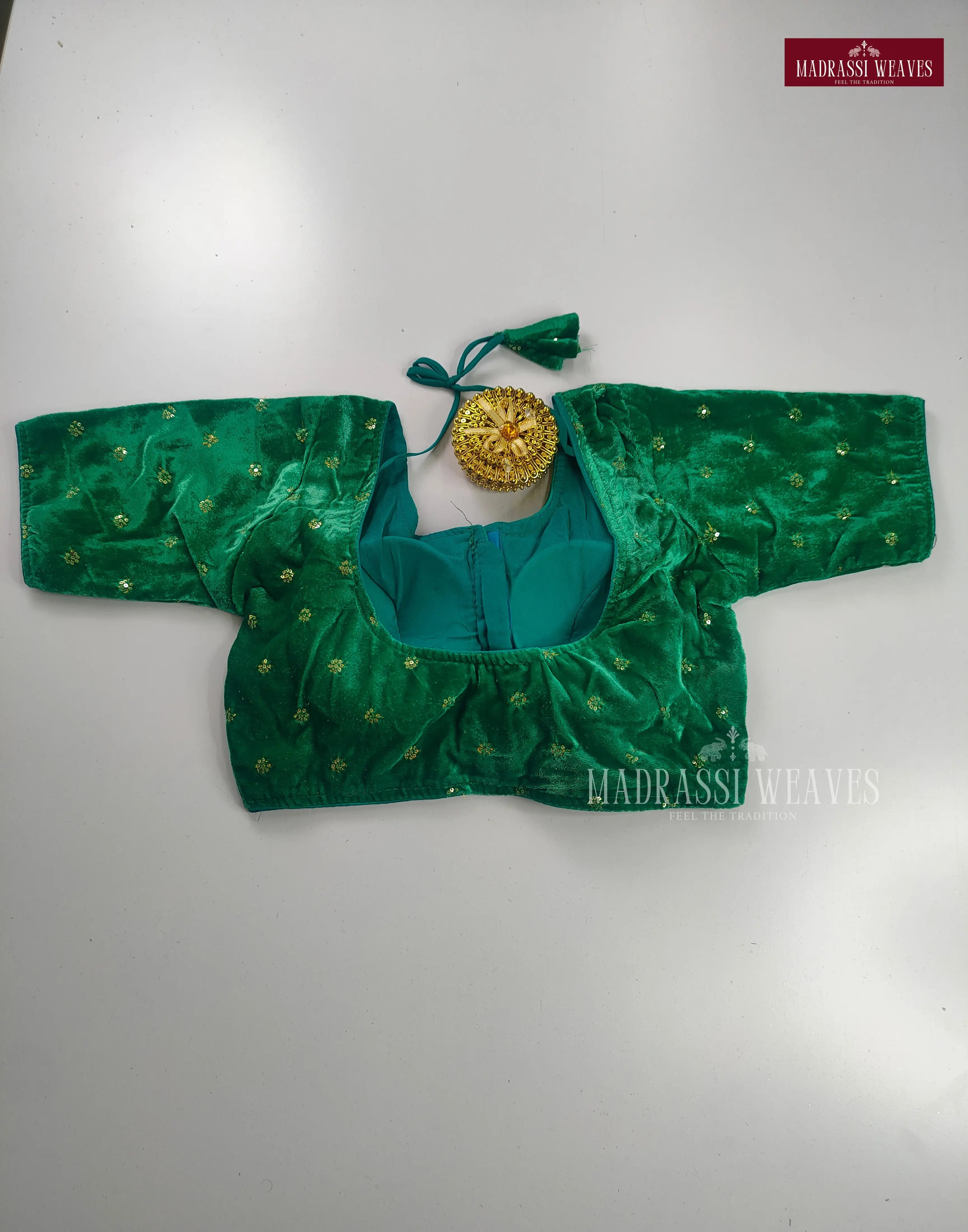Velvet Readymade Adjustable Blouse with Lining