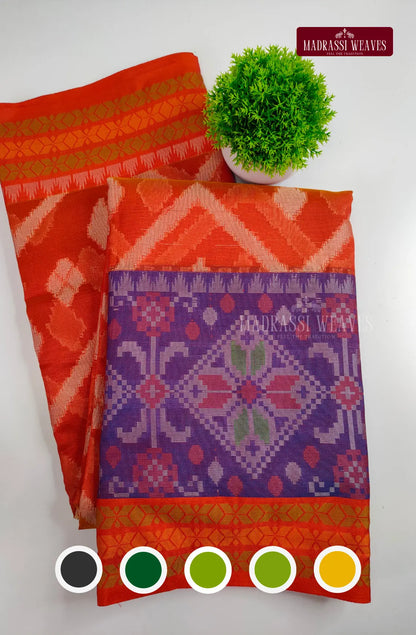 Ikat Style Soft Cotton Sarees