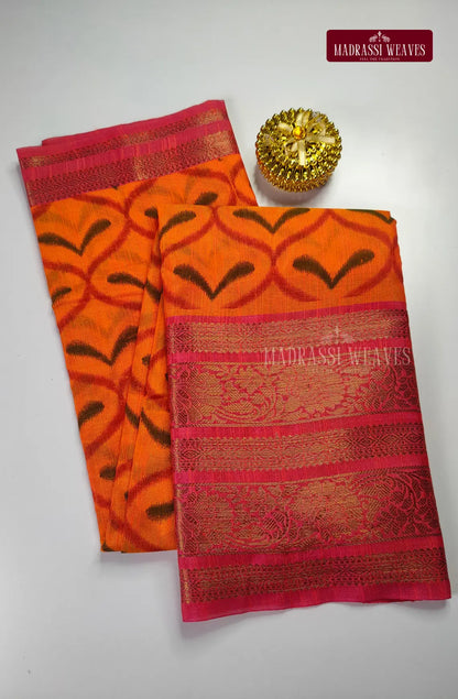 Ikkat Style Cotton Saree