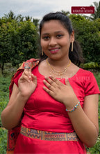 Indo-Western Style Girl's  Dress With Ethnic Jacket - Tulip Red