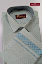 Wedding Zari Brocade Shirt and Dhoti Set  - Sky Blue