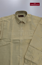 Wedding Zari Brocade Shirt and Dhoti Set  - Cream
