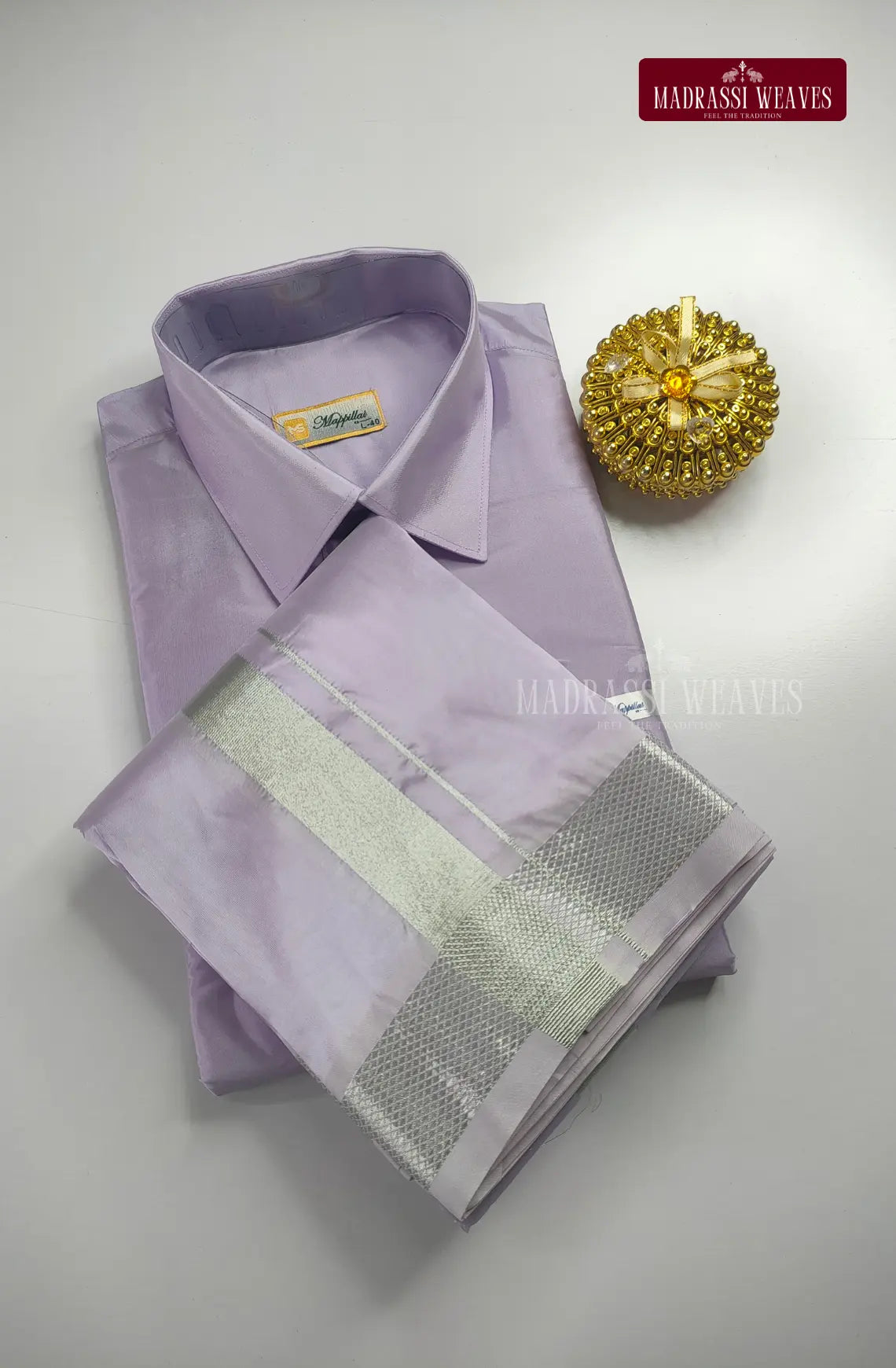 Kids Premium  Japan Art Silk Dhoti Set  - Lavender