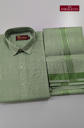 Premium Tissue Embossed Dhoti Set - Green