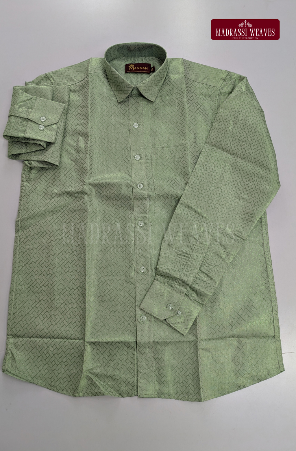 Premium Tissue Embossed Dhoti Set - Green