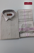 Premium Tissue Embossed Dhoti Set - Lavender