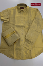 Premium Tissue Embossed Dhoti Set - Gold