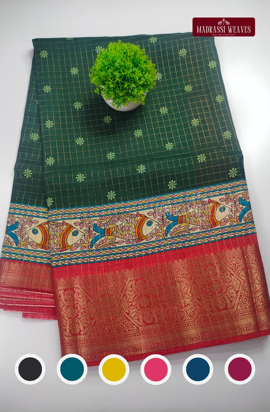 Kalamkari Mysore Crepe Silk Saree