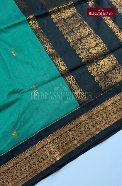 Premium Kalyani Gadwal Cotton Saree - Rama