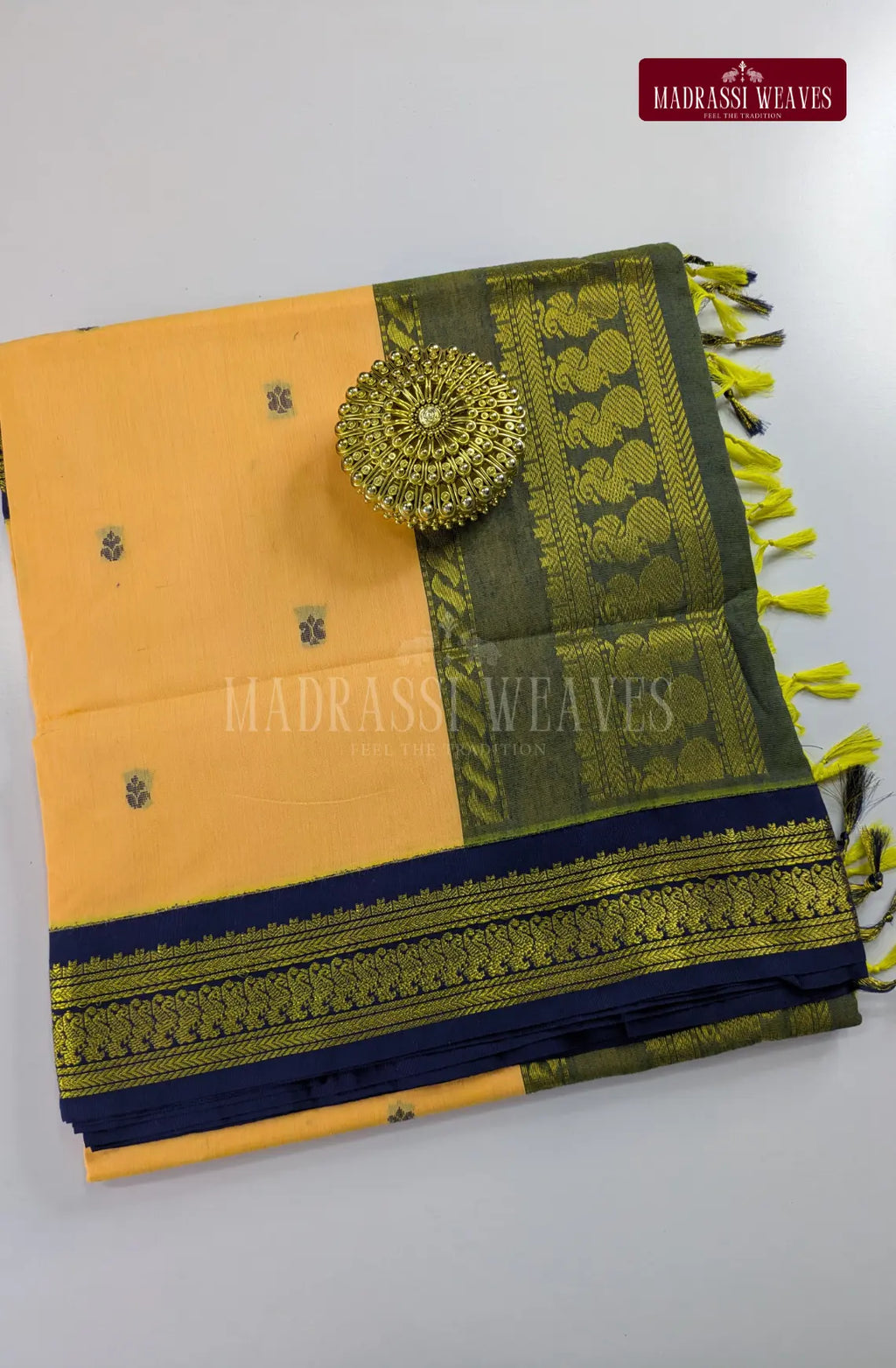 Premium Kalyani Gadwal Cotton Saree - Sandal