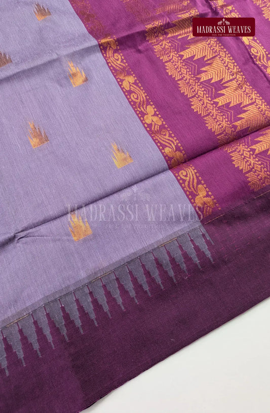 Premium Kalyani Gadwal Cotton Saree - Purple