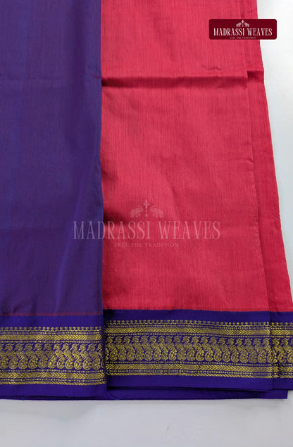 Premium Kalyani Gadwal Cotton Saree - Reddish Pink