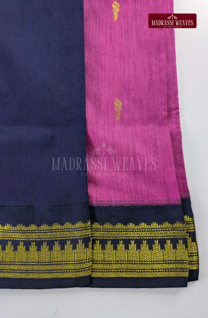 Premium Kalyani Gadwal Cotton Saree - Rosy Pink