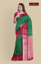 Kanchi Semi Silk Saree with Meena Butta Work - Green