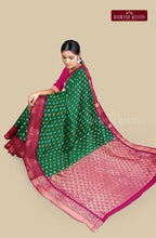 Kanchi Semi Silk Saree with Meena Butta Work - Green