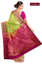 Kanchi Semi Silk Saree with Zari Border - Sneha Green