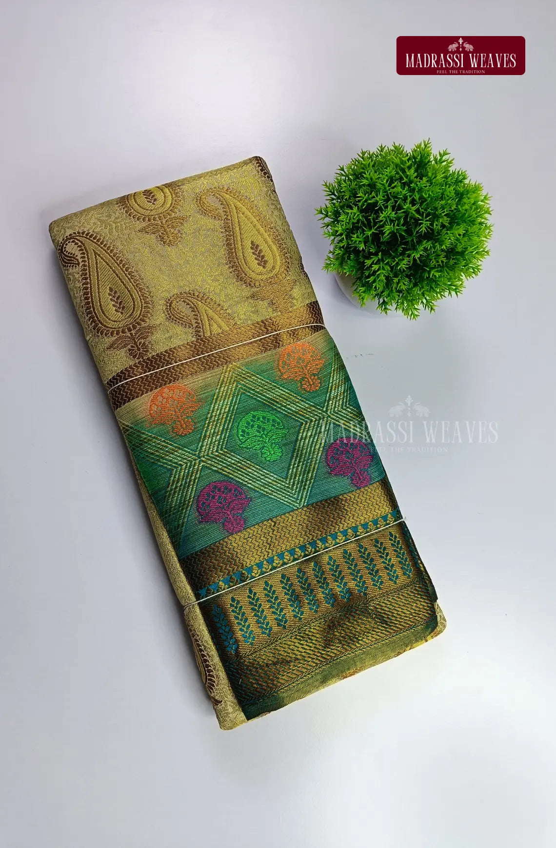 Kanjeevaram Brocade Semi-Silk Saree