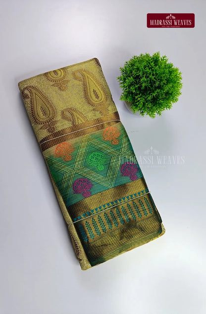 Kanjeevaram Brocade Semi-Silk Saree