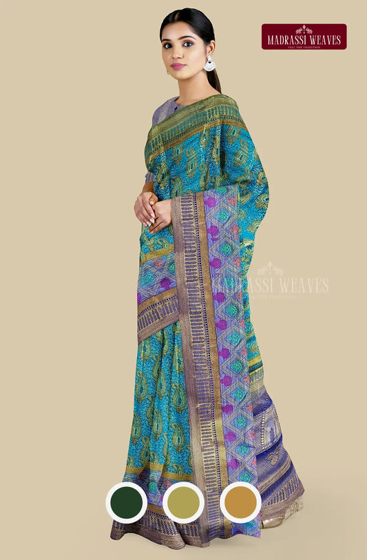 Kanjeevaram Brocade Semi-Silk Saree