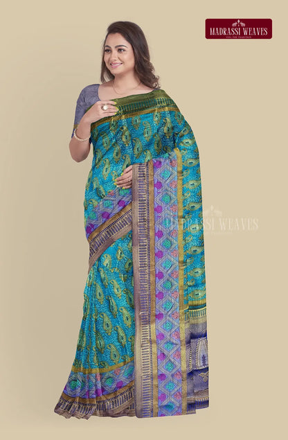 Kanjeevaram Brocade Semi-Silk Saree