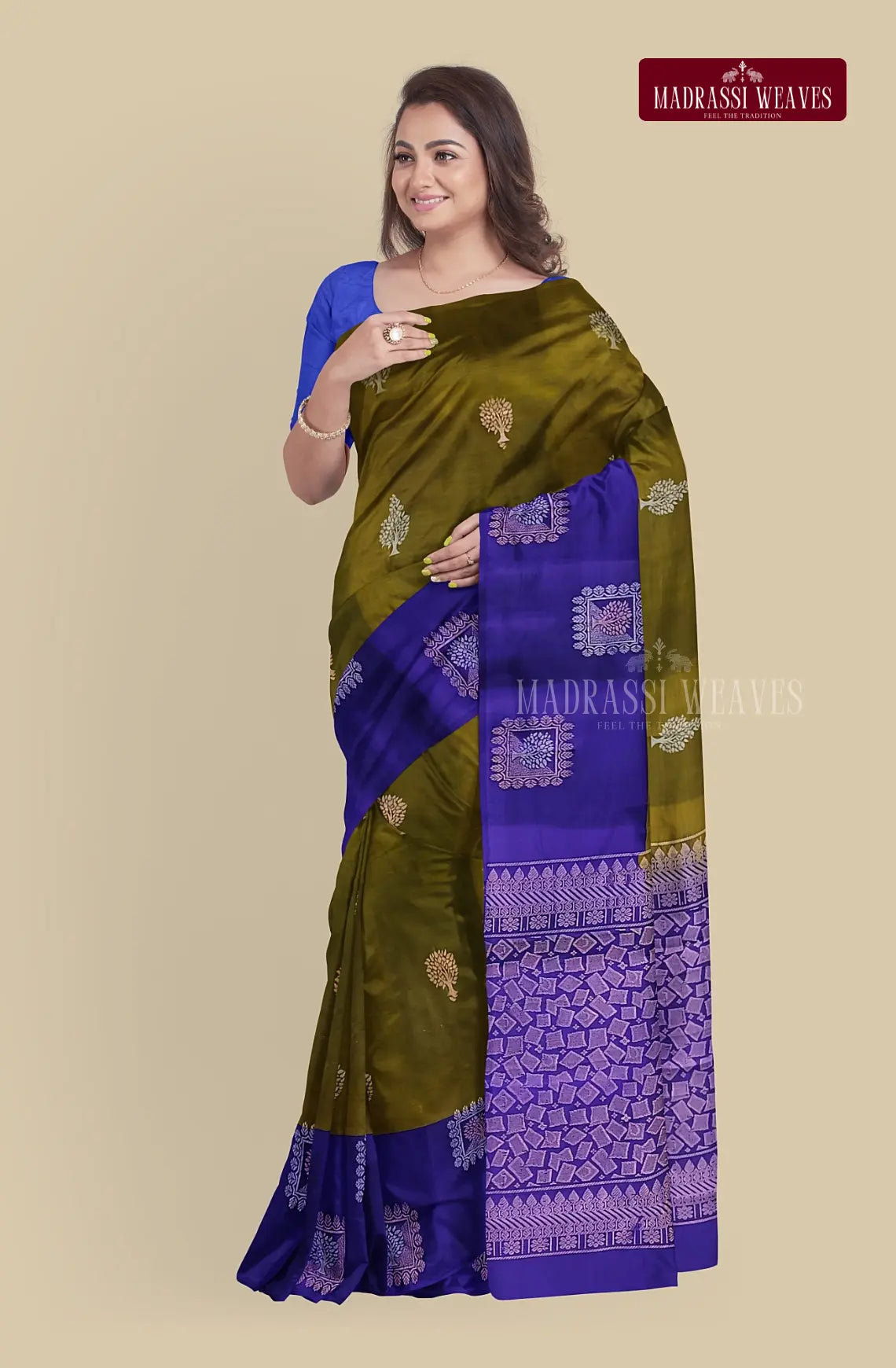 Kanjeevaram Pure Silk Saree - Pale Leaf Green