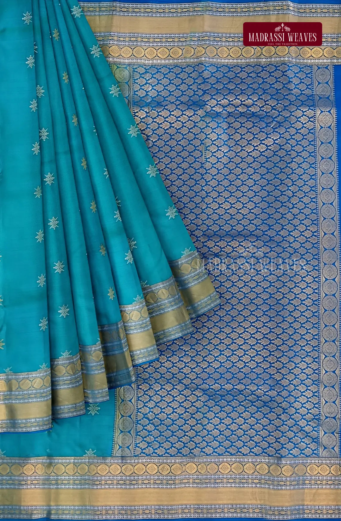 Kanjeevaram Pure Silk Saree - Blue