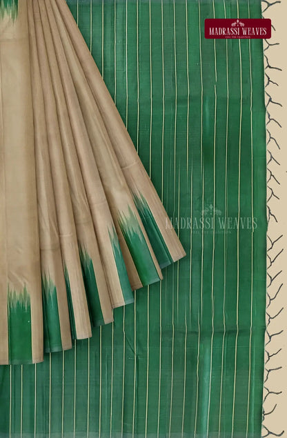 Kanjeevaram Pure Silk Saree - Tussar Green