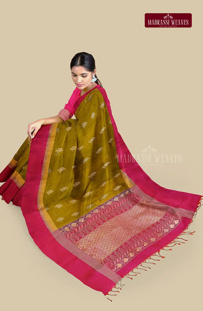 Kanjeevaram Pure Silk Saree - Mustard