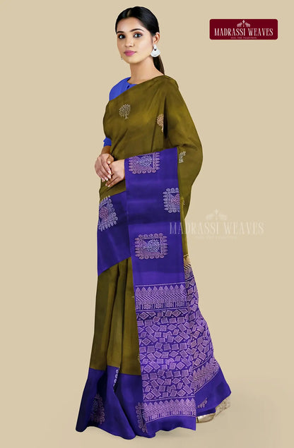 Kanjeevaram Pure Silk Saree - Pale Leaf Green