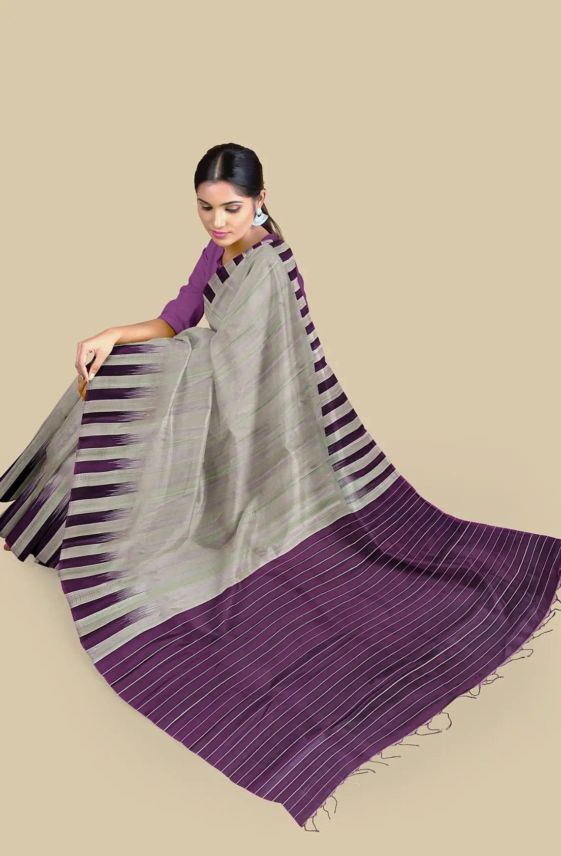 Kanjeevaram Pure Silk Saree - Tussar Magenta