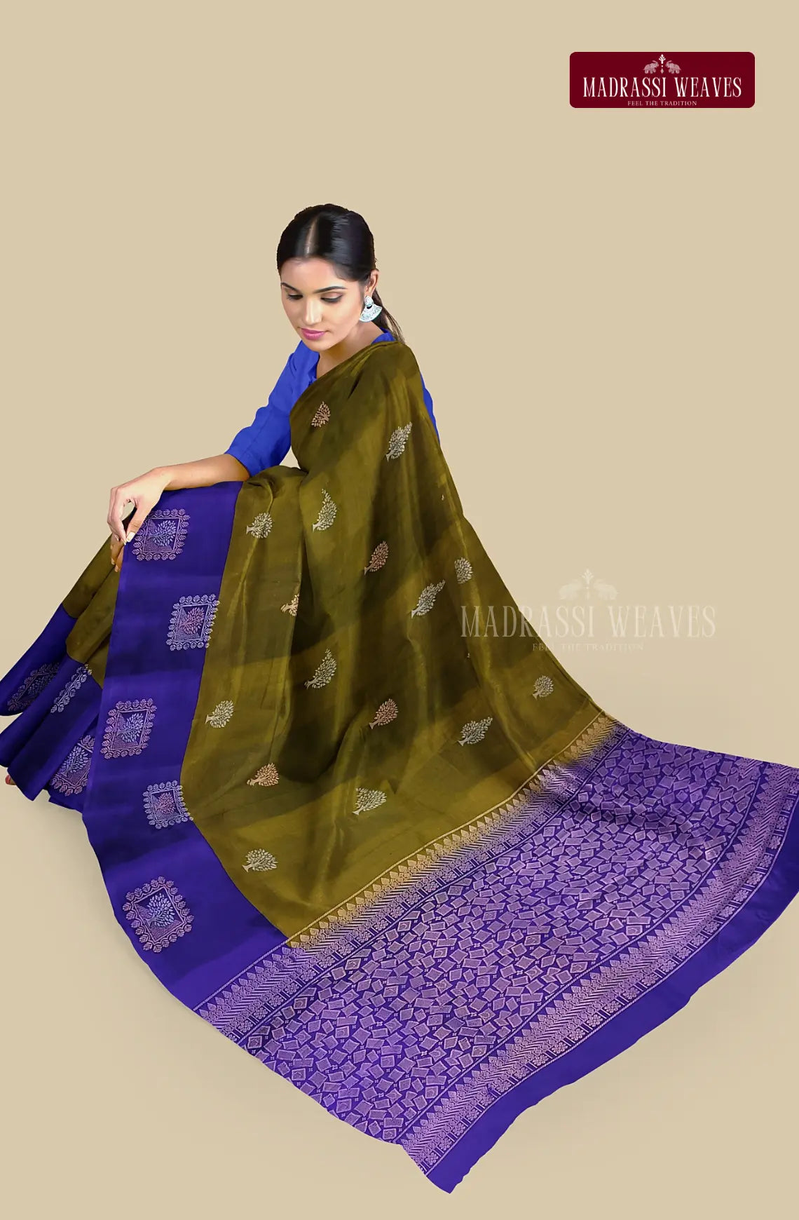 Kanjeevaram Pure Silk Saree - Pale Leaf Green