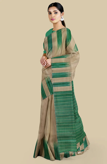Kanjeevaram Pure Silk Saree - Tussar Green