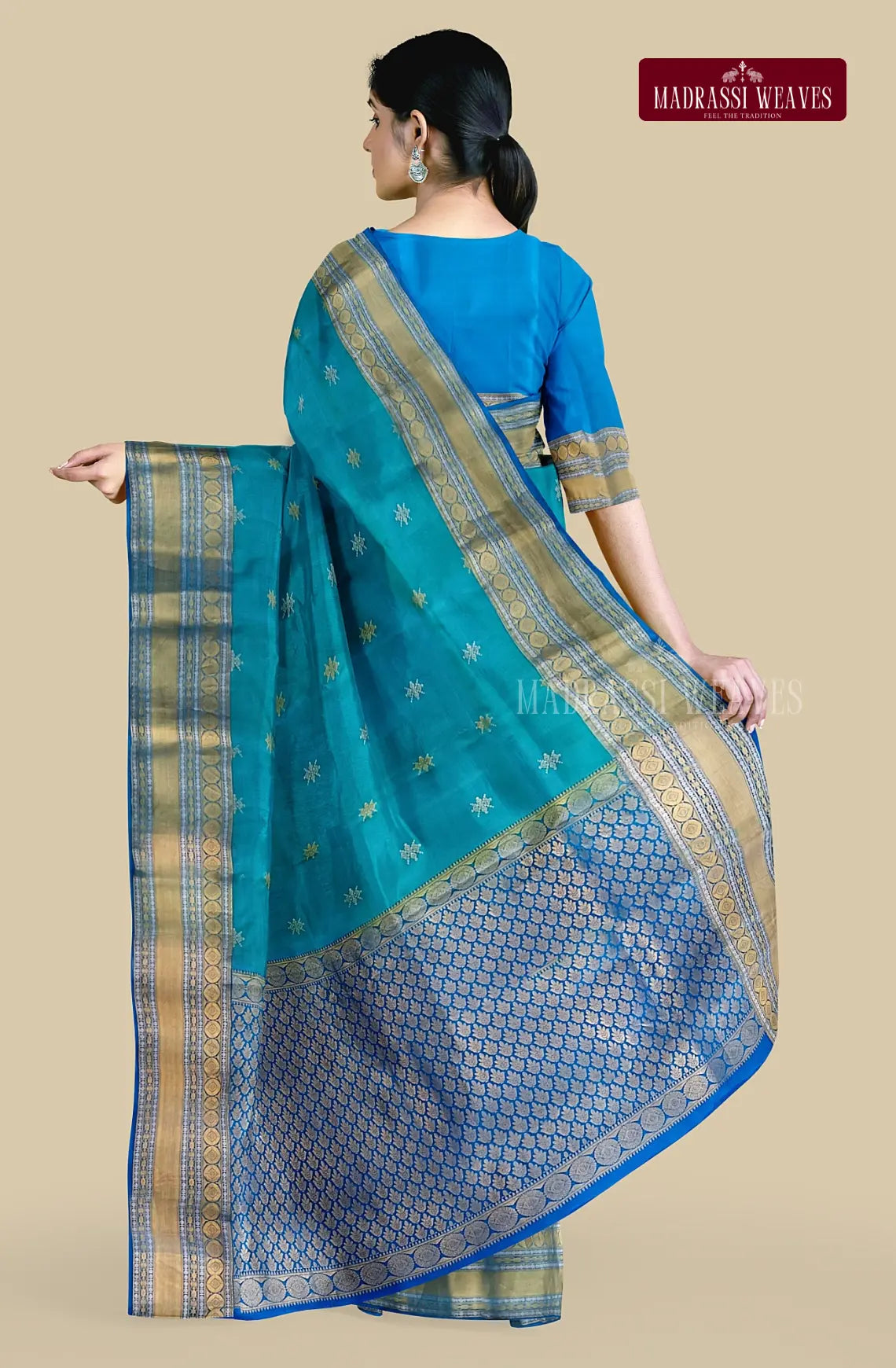 Kanjeevaram Pure Silk Saree - Blue