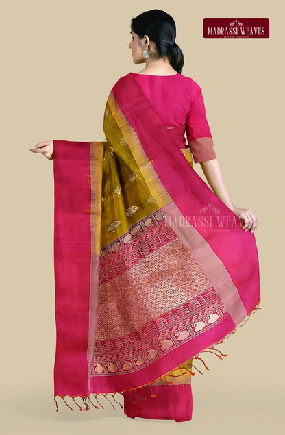 Kanjeevaram Pure Silk Saree - Mustard