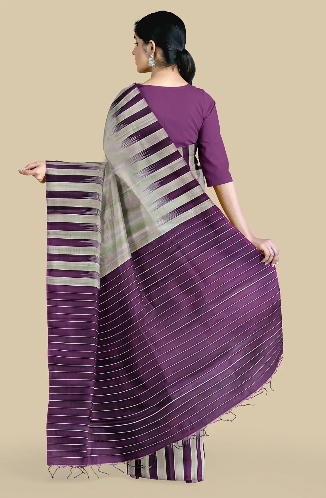 Kanjeevaram Pure Silk Saree - Tussar Magenta