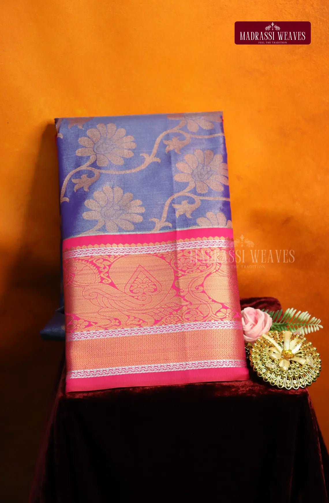 Dual Tone Soft Tissue Brocade Sarees