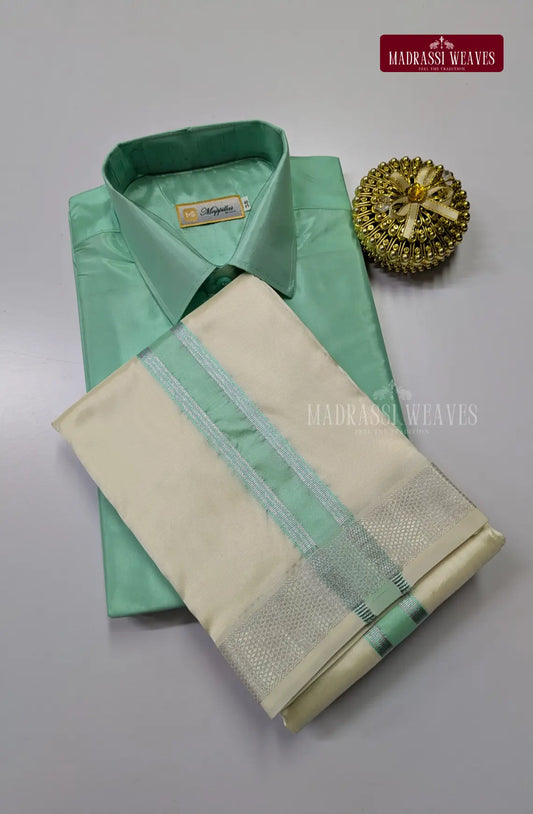 Kids Premium Silk Dhoti Set with Colour Zari - Rexona